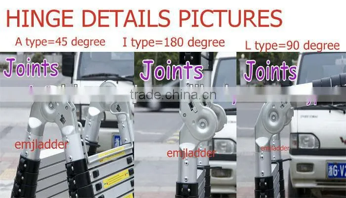 Industrial Aluminum Telescopic Ladder 5.6m=9+9=18 steps With SGS 2012 EN131