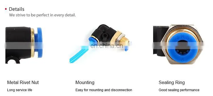 SNS SPLM Series Elbow Bulkhead Push In Connect Fitting Pipe Tube Union Quick Connector