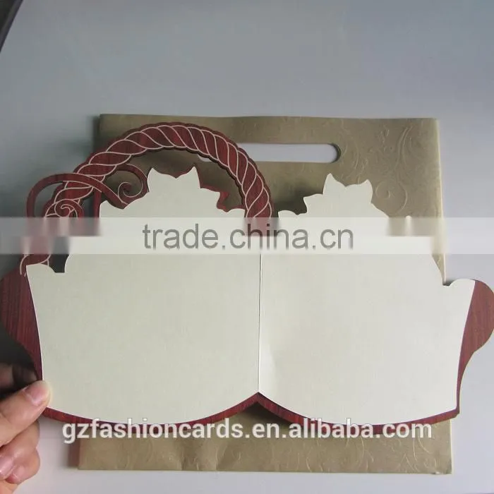 2014 Royal Wooden Wedding Invitation Card