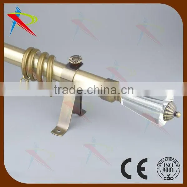 decorative plated bronze iron curtain pole