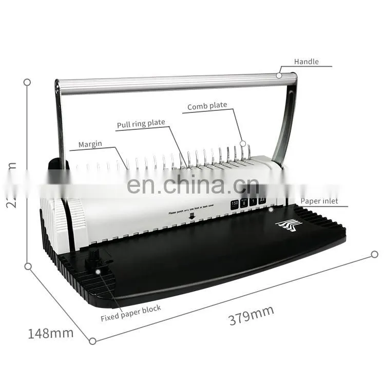 Wholesale Portable Office Use Desktop Book Notebook Steel Knife Binder Manual Comb Binding Machine
