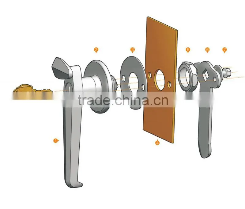 2015 FEILEI A-45-1 China wholesale zinc diecast high quality industrial cabinet L-shape swing handle lock for sale