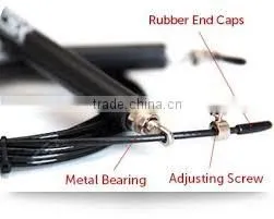 Bearing box design adjustable cable wire steel skipping speed jump rope