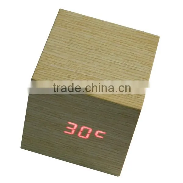 LED digital wooden touch control desk clock