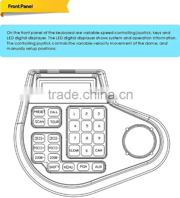 Analog 3D Mini PTZ Keyboard Controller RS485 3D keyboard controller