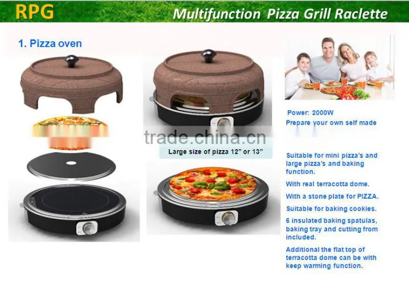 electric multifunction pizza oven bbq grill,raclette