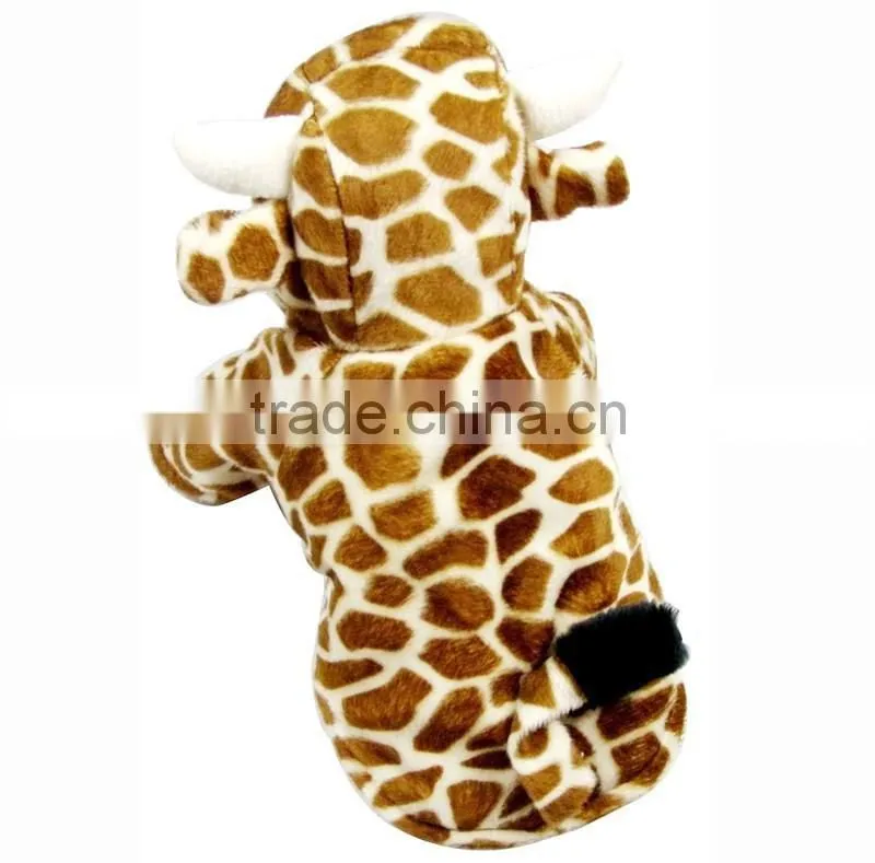 Shorn Velvet and Rod Cotton Double Layer Autumn Winter Giraffe Shape Pet Dog Clothes