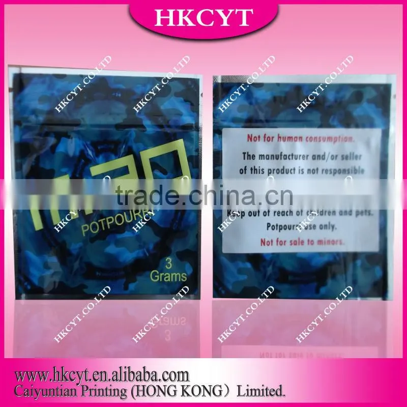 heat sealed custom printed potpourri packing bags