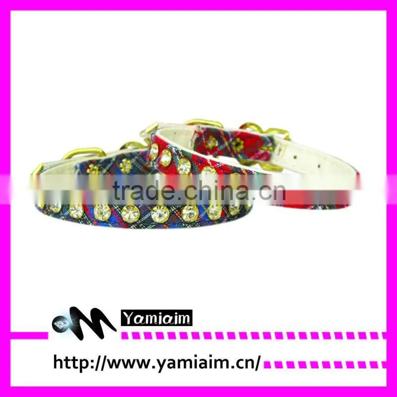 Luxury rhinestone pet collar dog collar with custom charm wide