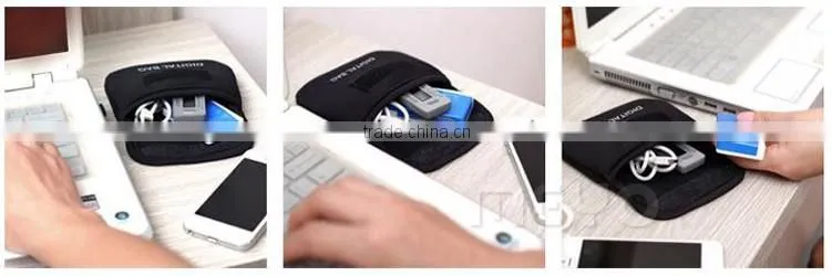 Mini travel digital accessories bag packing organizer with data cable earphone