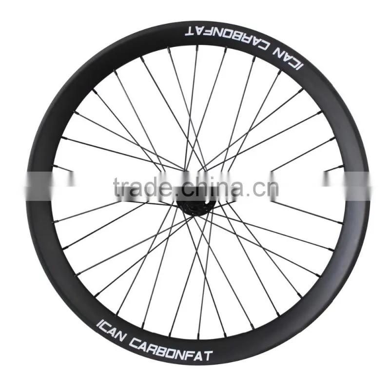 2016 ICAN BIKE 26er 32/32h Fat Bike Carbon Wheels Snow Bicycle 65mm Wide Hookless bulk bike parts FW65-TL