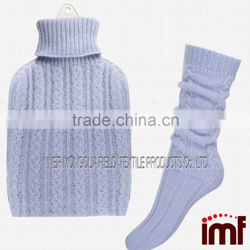 Cashmere Cream Twist Cable Hot Water Bottle Cover