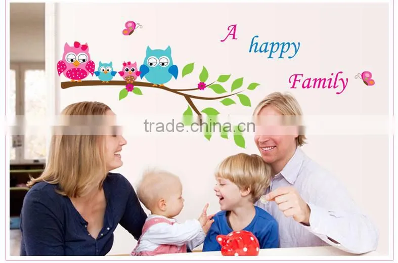 ALFOREVER A happy family the owl on the tree sticker,owl tree decals