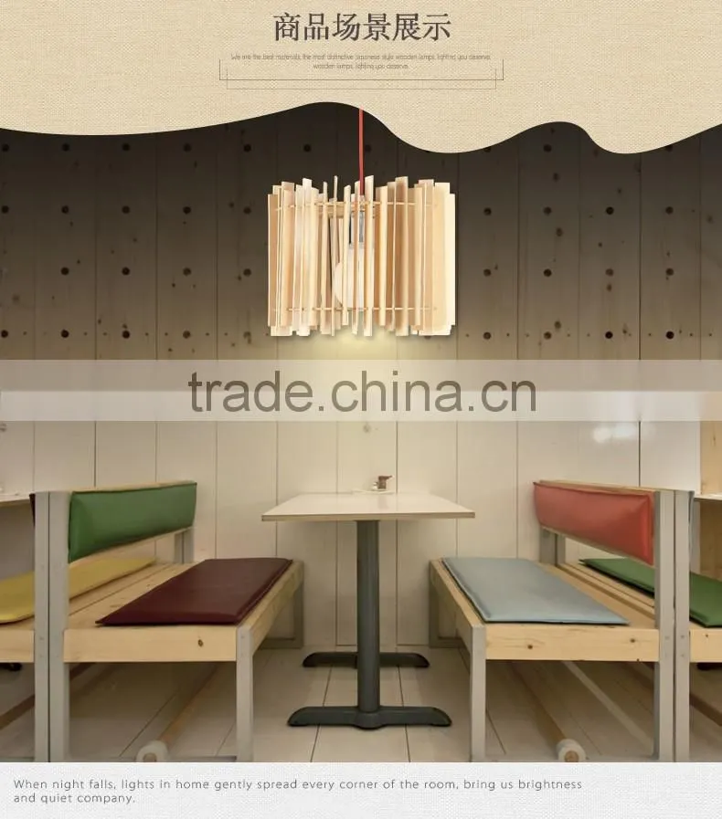 Wooden LED pendant light JK-8005B-04 round wooden e27 lamp holders pendant lamp with Japanese-style light bulb for living room l