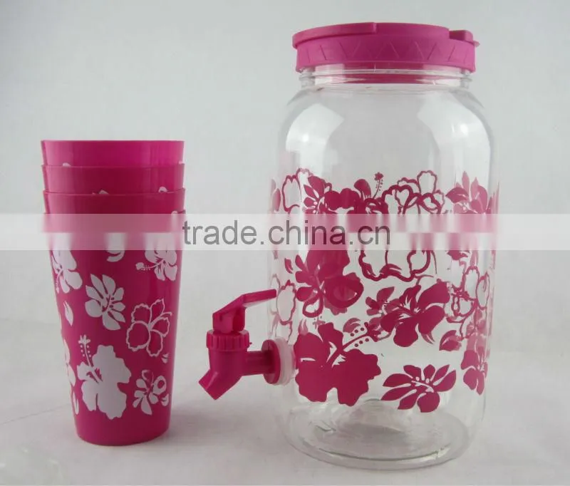 BPA Free beverage dispenser, PET juice jar, plastic sun tea jar,water container custom logo