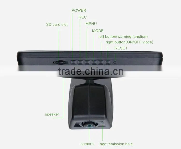 2015 new hot car dvr with speed camera GPS detector gps tracker g-sensor ADAS 1296p