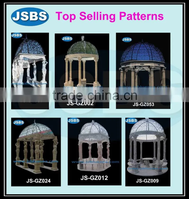 lady carved stone gazebo dome