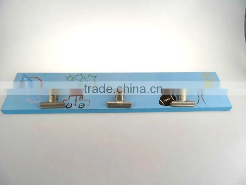 MDF square wood hanger with iron clip