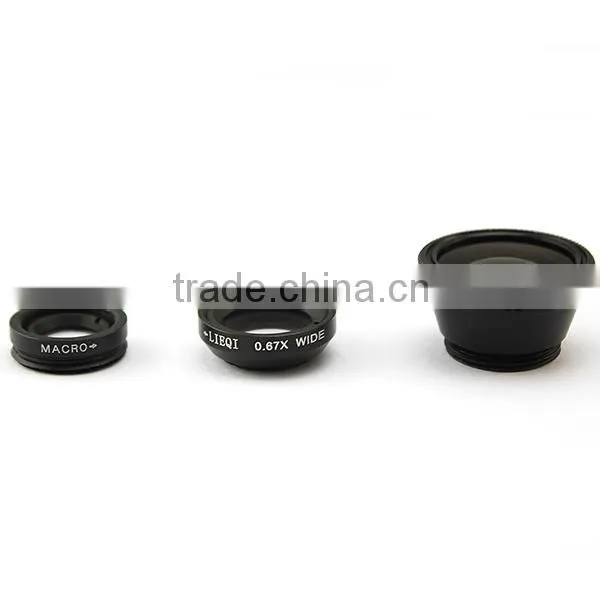 LQ- 001 3 IN 1 Fish Eye, Macro, Wide Range Universal Clip Photo Lens For Smart Phones, Tablet PC,LapTop.
