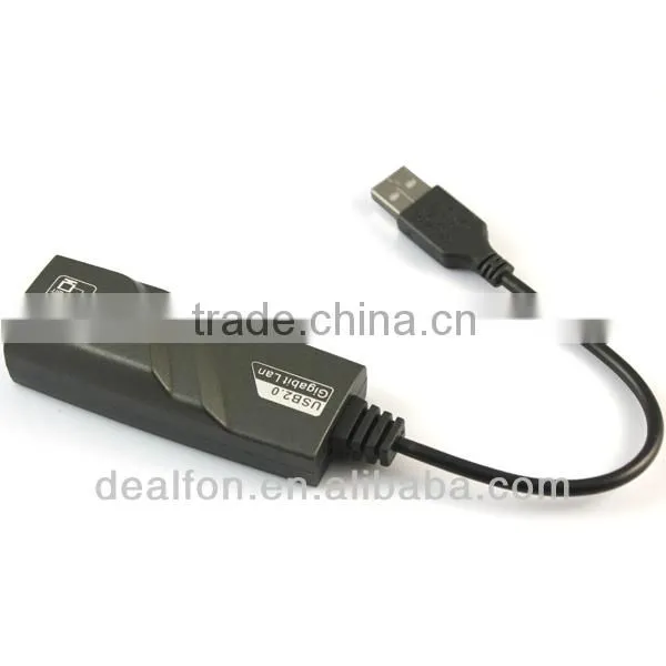 High Speed USB 2.0 to 10/100/1000Mbps Ethernet RJ45 Gigabit Lan Adapter