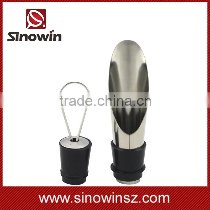 Metal Wine Pourer with Stopper SW-WP05