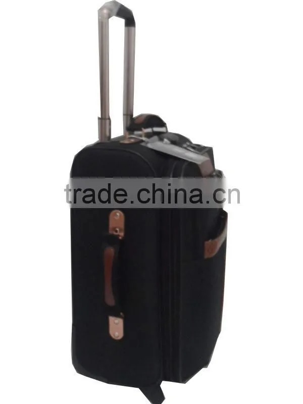 Hot selling two wheels fashion soft trolly luggage bag