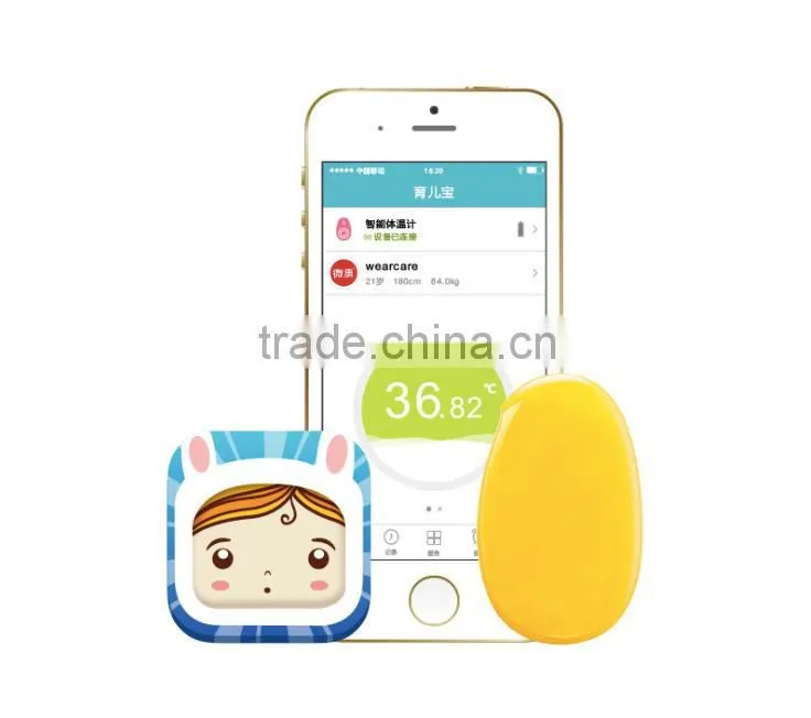 Wearable electronic baby temperature detector bluetooth 4.0 wireless thermometer