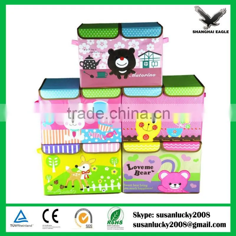 Fold Down Non Woven Clothes Stuff Magazine Toy Closet Organizer Storage Box Case Folding