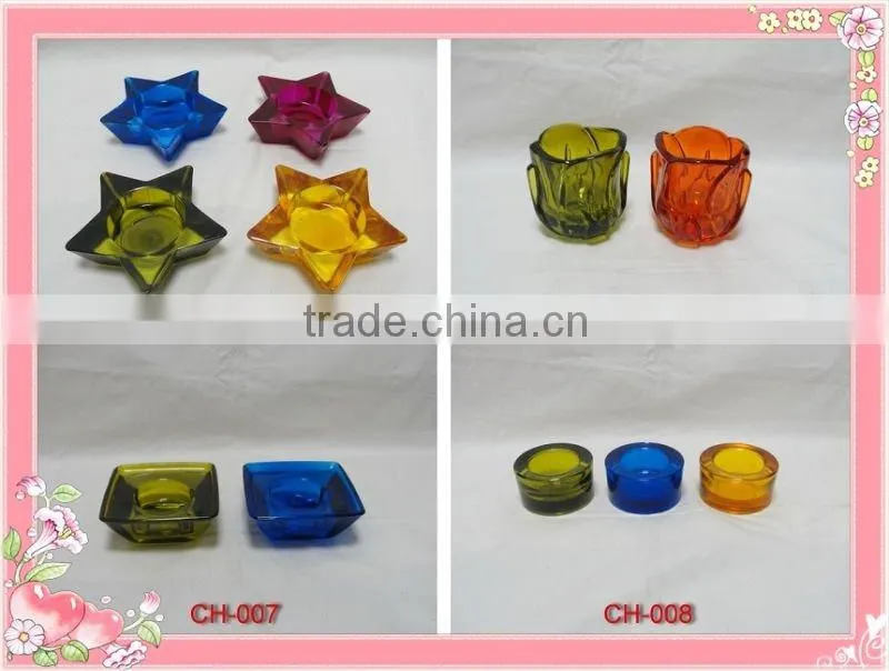 Glass candle holder for home decoration