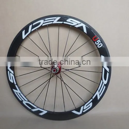 UDELSA U50 chinese carbon tubular wheels for road bike super light weight red hubs