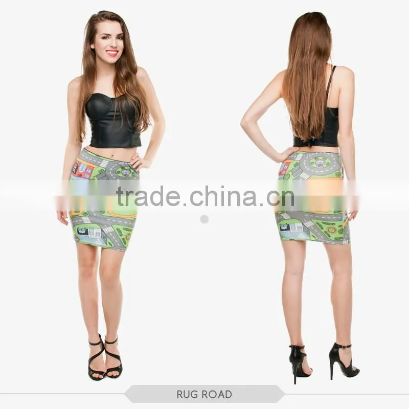 cheap indian paint beach girls tight slim mini skirt high quality 3d digital full print custom hot sale tube stretchy skirt