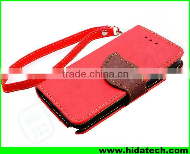 Leaf shape flip pu leather phone case for iphone 6 iphone 6s leather case with card holders wallet case