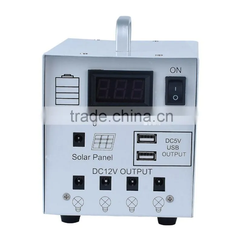 20w mini portable solar lighting system, home solar power system with 5v usb charging port
