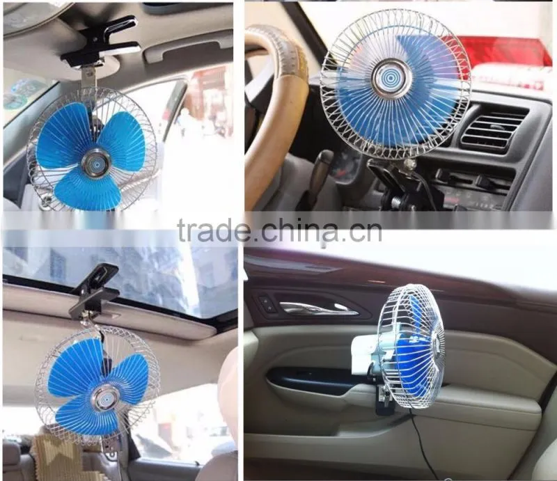 DC 12V Car Cooling Air Fan Powered Truck Vehicle Adjustable Silent Instock Fan