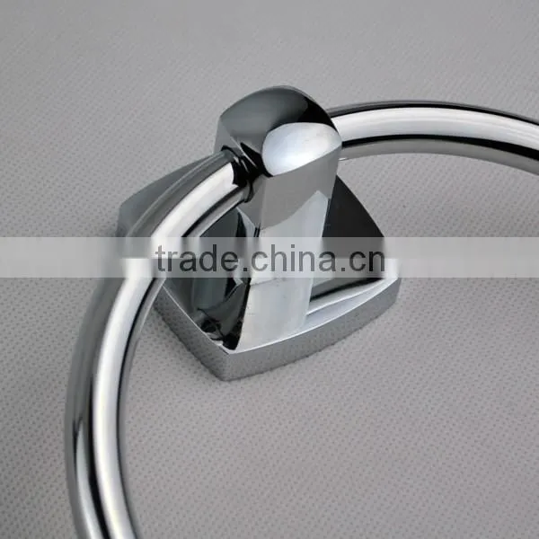 High Quality square base chrome cheap bathroom towel ring