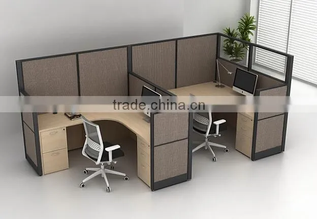 2015 new design fashion office workstation, 120 degree 3 person workstation