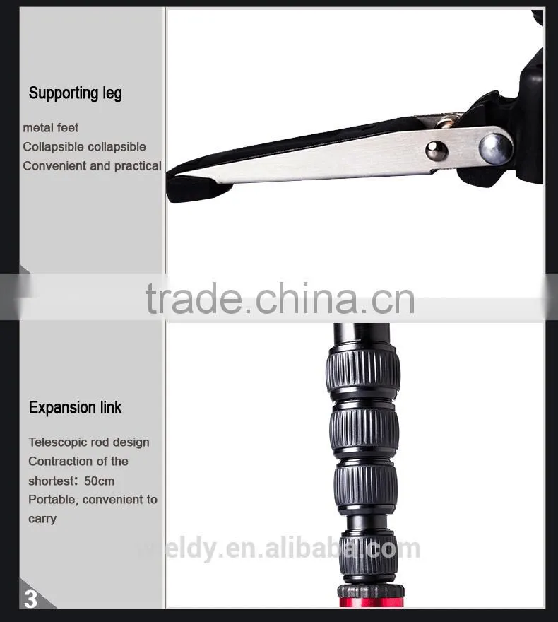 Wieldy Factory Direct Carbon Fiber Loner Unipod Camera Video DSLR Monopod Tripod