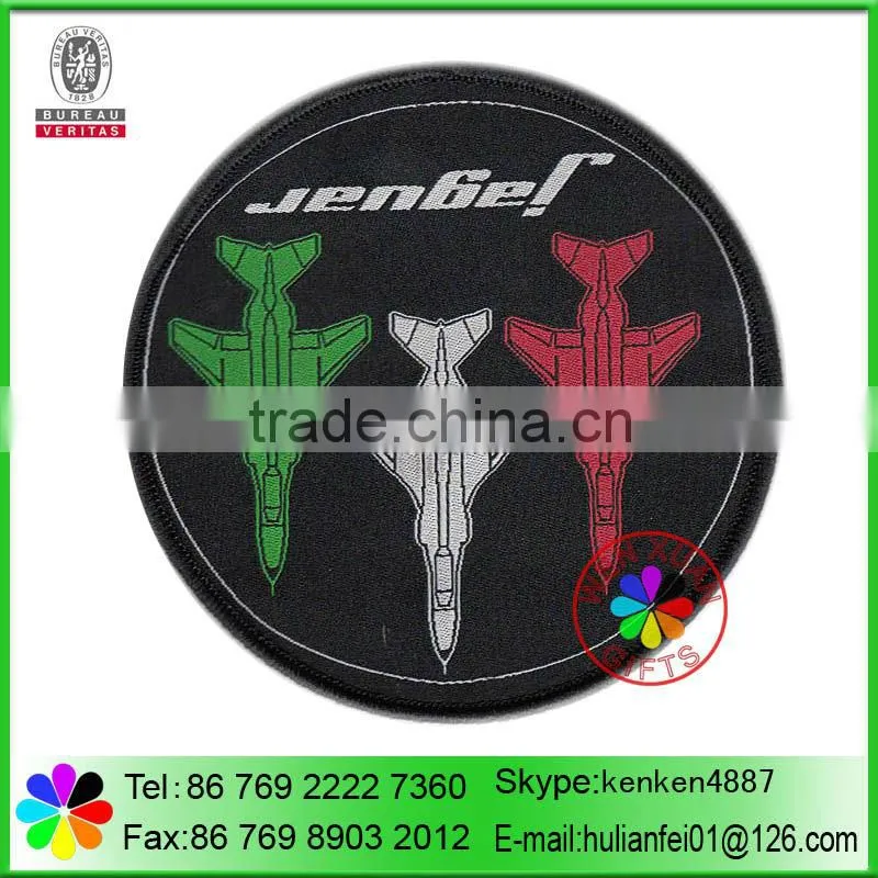 Custom sew on woven patch for garment
