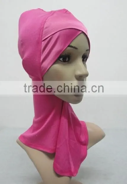 C047 new style both sides satin crossover ninja inner underscarf,full underscarf to cover neck