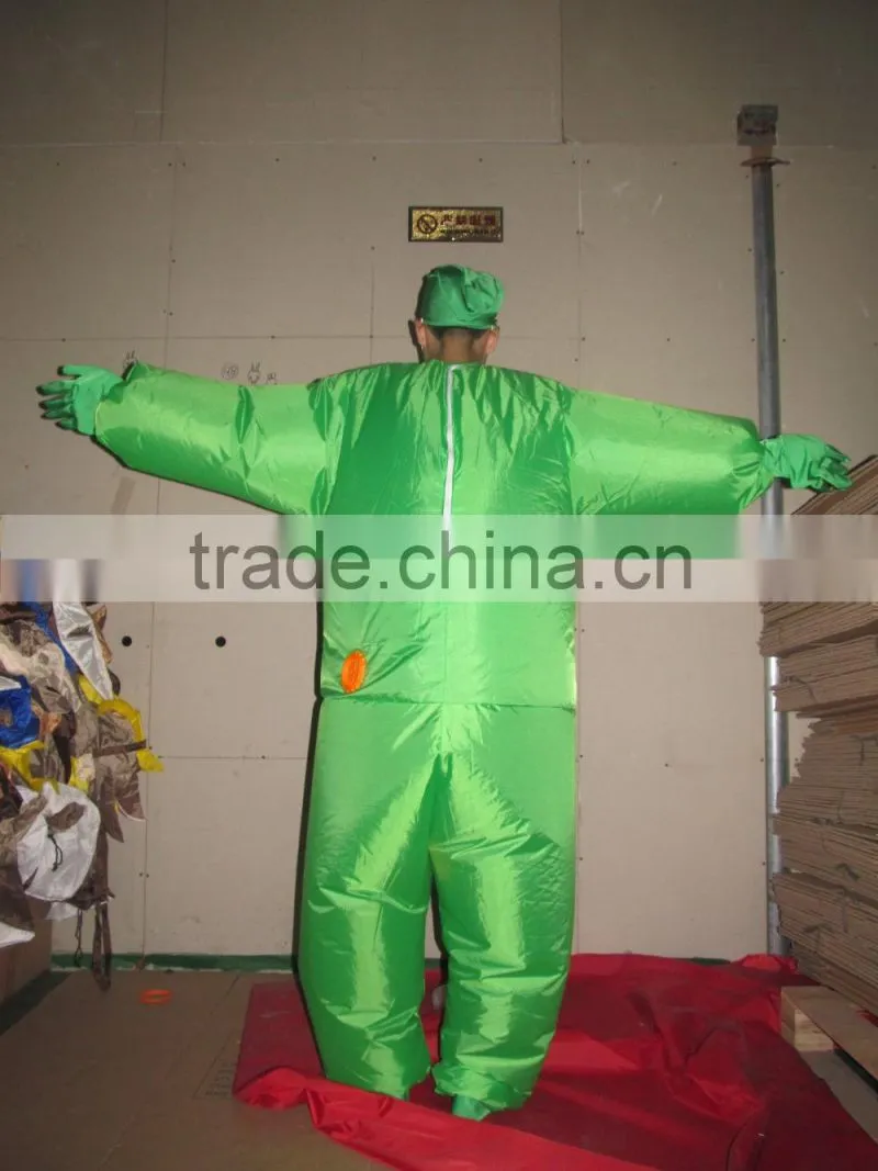 DJ-CO-116 Inflatable Suit Funny Colorful Halloween Costume Green jumpsuit