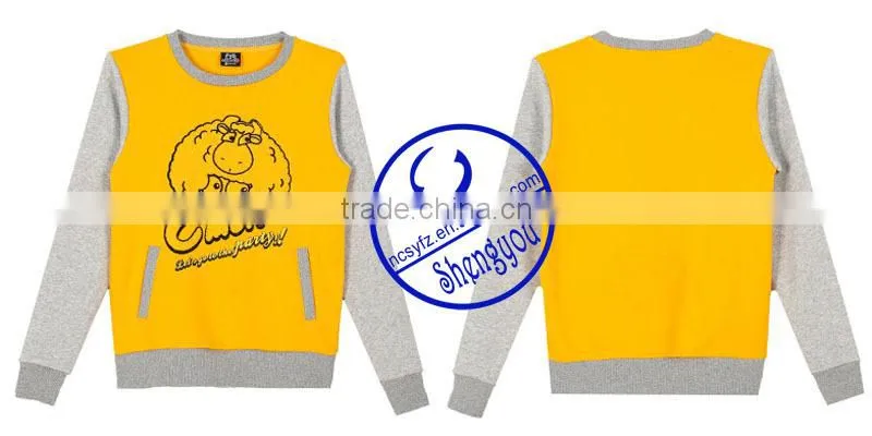 Wholesale custom 100 polyester mens two color sweatshirt with pocket