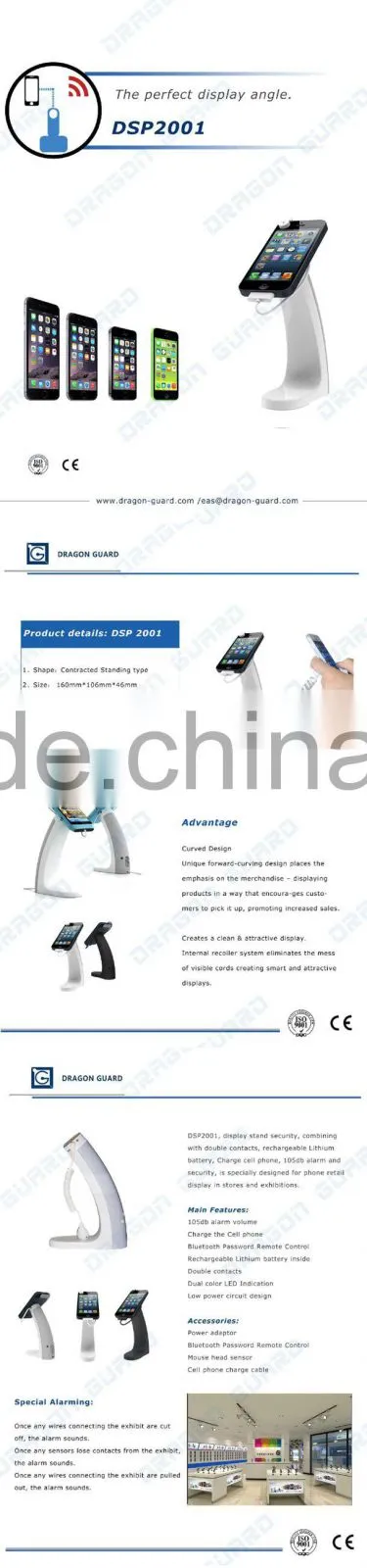 Smartphone stores acrylic security display security alarm anti theft phone holders