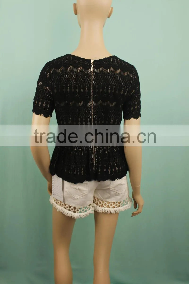 2016 S/S ladies tops dubai designer casual tops elegant lace tops blouses