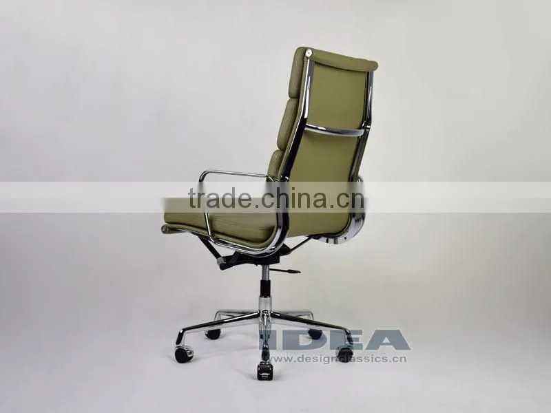 Replica EA219 Charles and Ray High Back Soft Pad Desk Chair- Grey Color Genuine Leather