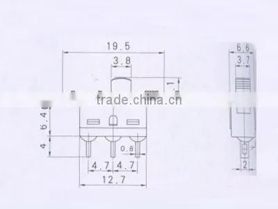 AC slide switch of red & miniature slide switch