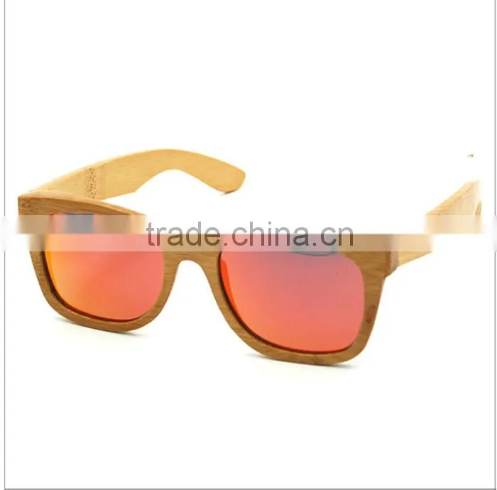 new stylish 2016 vogue UV400 mirror lens custom Italy design bamboo wooden polarized sunglasses CE