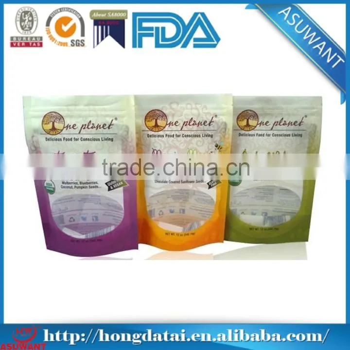 Eco-friendly cookie biodegradable foil wrapped food packing bag