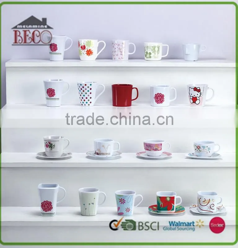 2015 high grade cheap 100% melamine coffee cup with handle