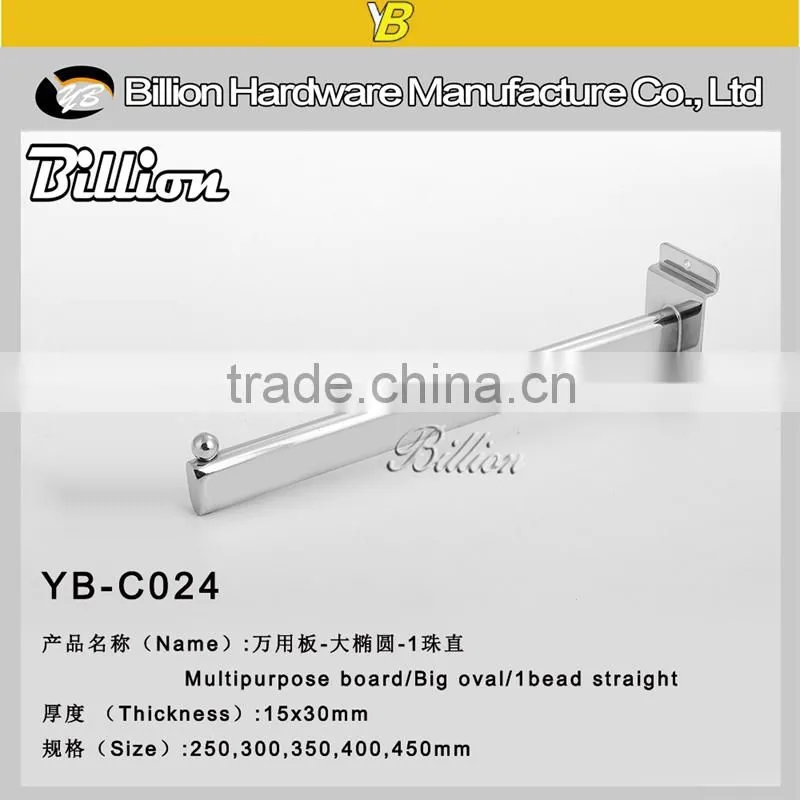 fashion design clothing chrome slatwall hook balls retail hook for display board