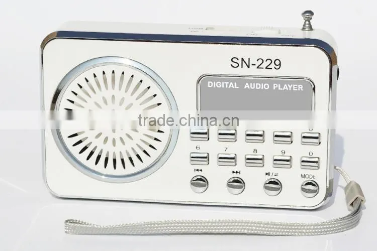 Robot-229 Portable card speaker,repeat play,fm ra